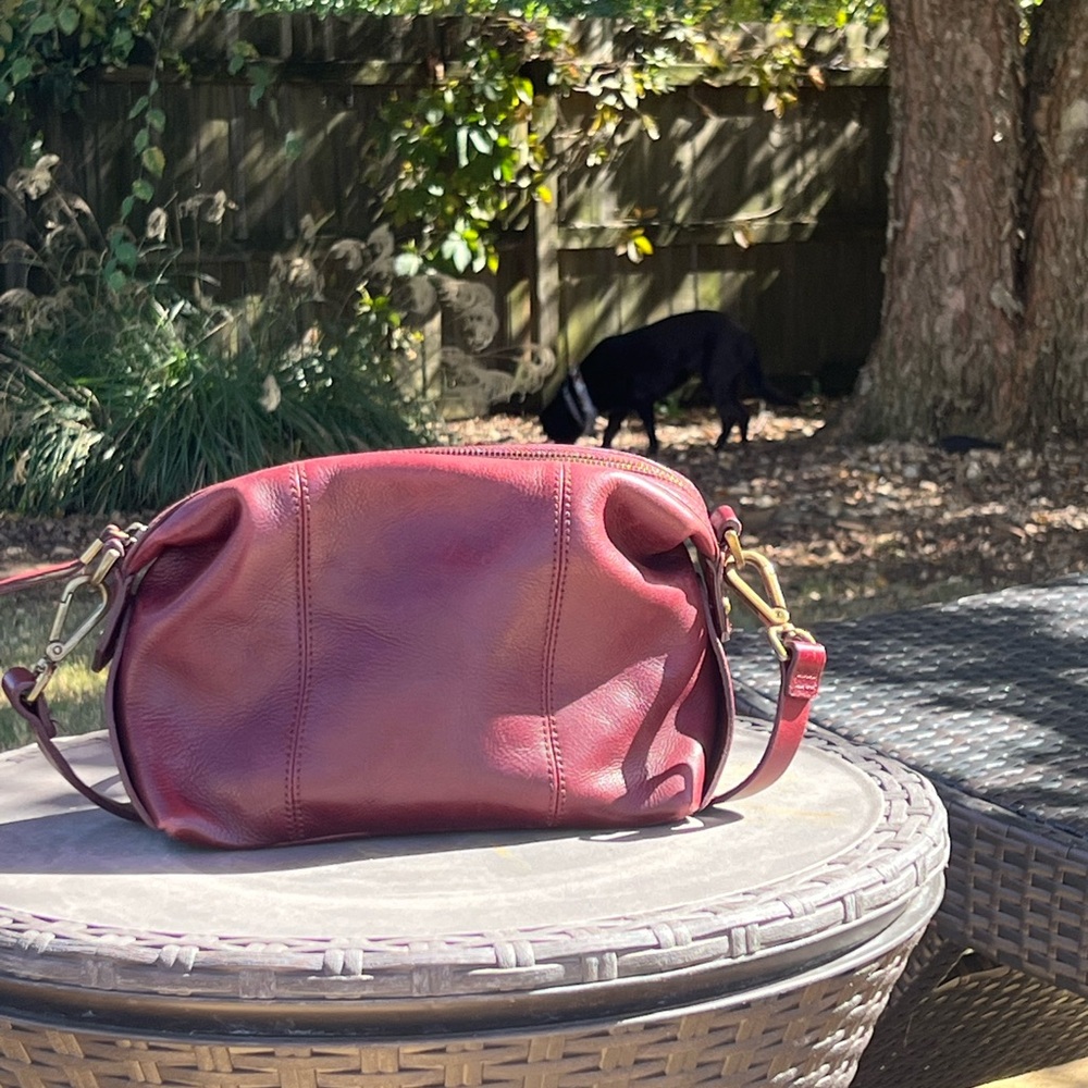 MADEWELL Mini Glasgow Leather Crossbody, red English saddle - Picture 3 of 11